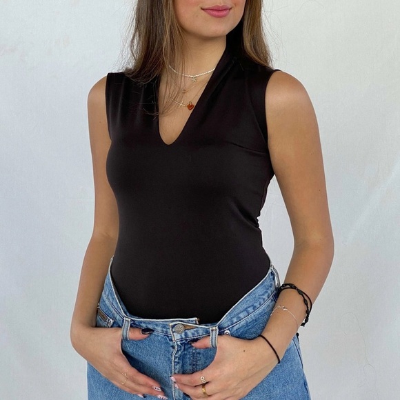 ZARA Basic Made in Spain Vintage Fundamentals Top Scoop Neck Cap Sleeve Medium - Picture 1 of 5